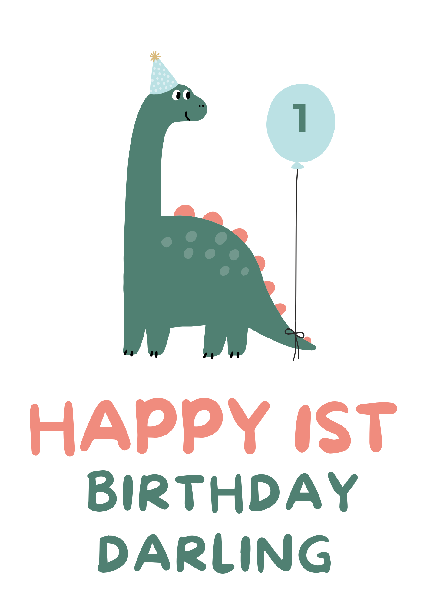 Little Animals Sports 1st Birthday Card