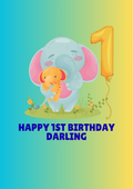 Colourful Star 1st Birthday Card