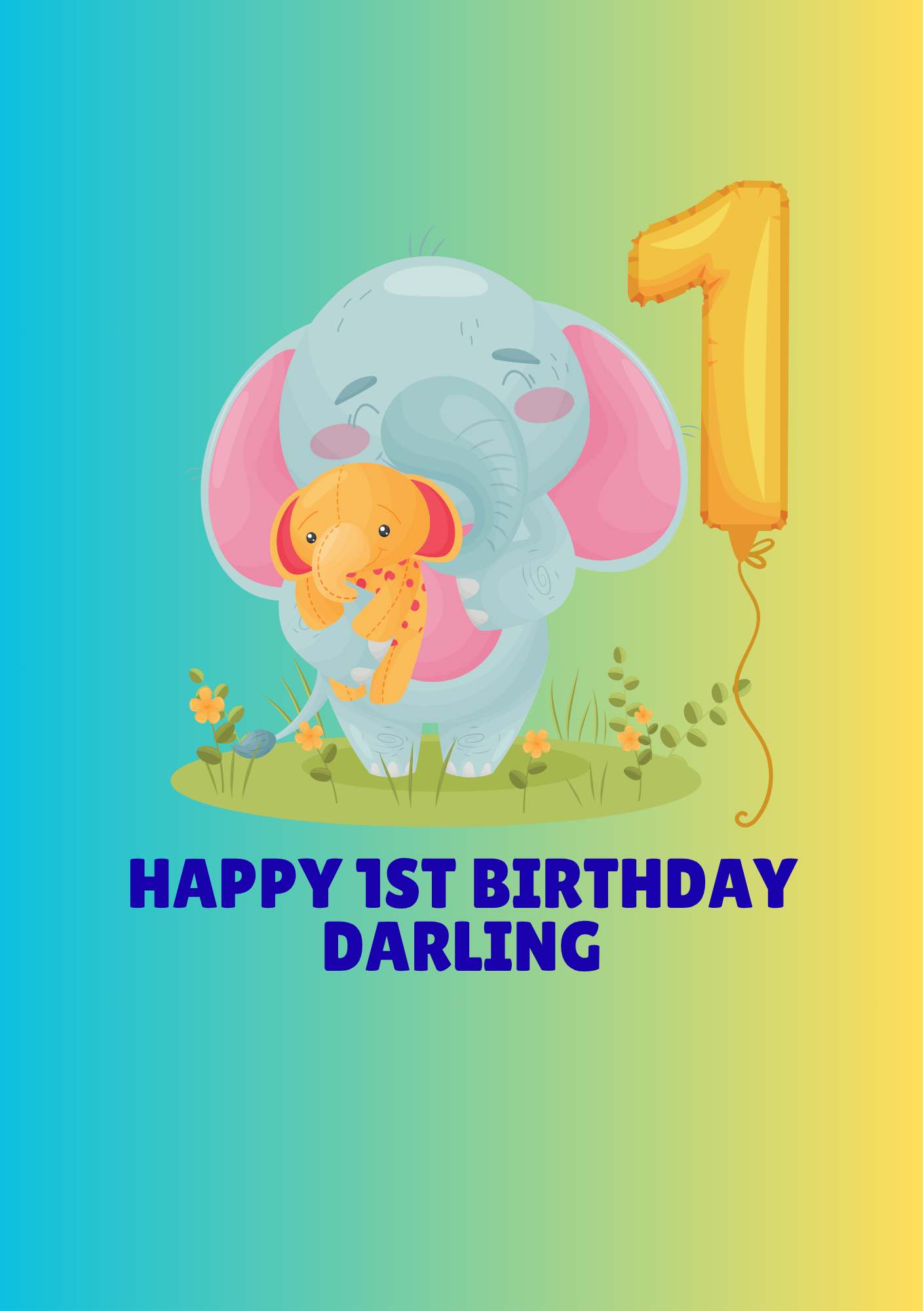 Colourful Star 1st Birthday Card
