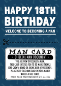 Man Card 18th Birthday Card