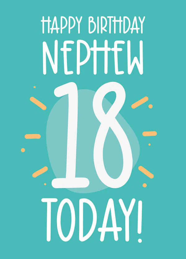 To Nephew 18th Birthday Card