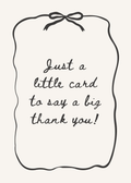 A little note to say thank you