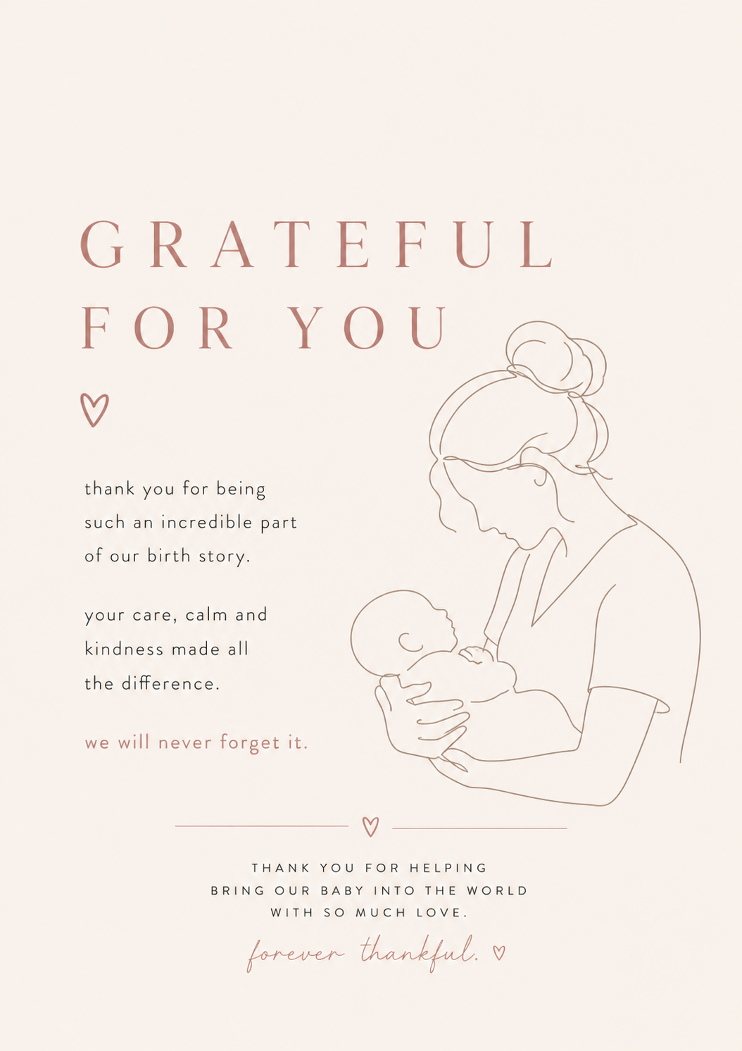 Midwife thank you card