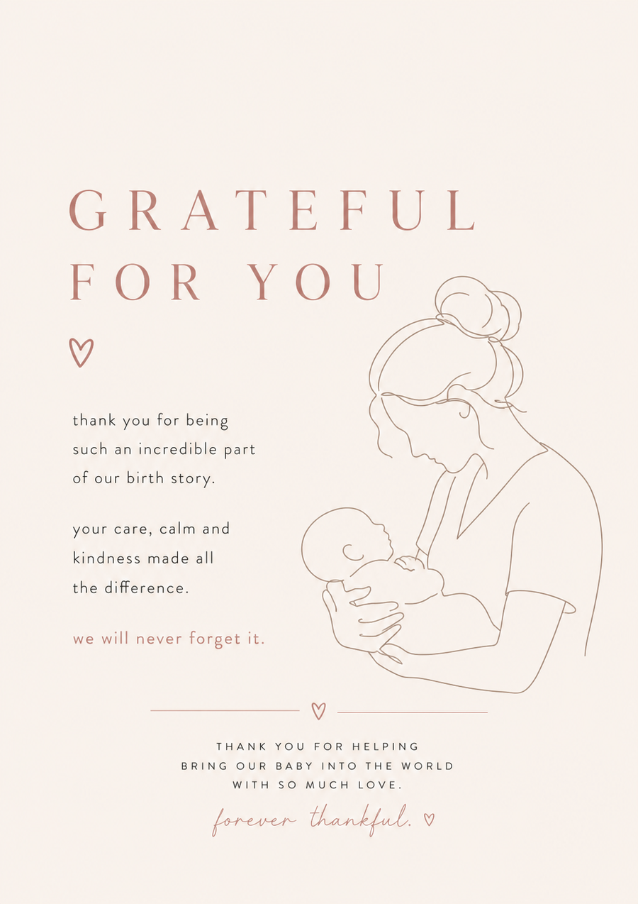 Midwife thank you card