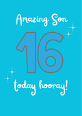 16th Birthday Amazing Son Card