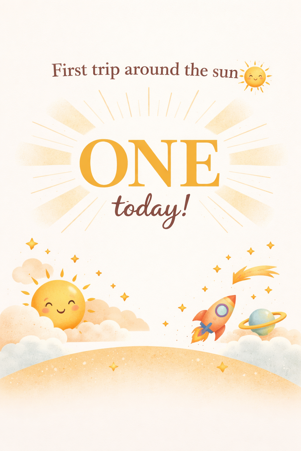 First Trip Around The Sun 1st Birthday Card