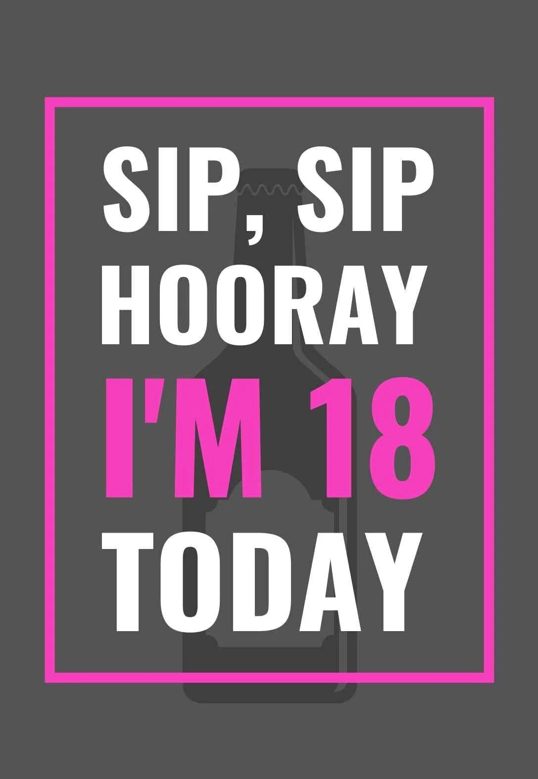 Sip, Sip Hooray 18th Birthday Card