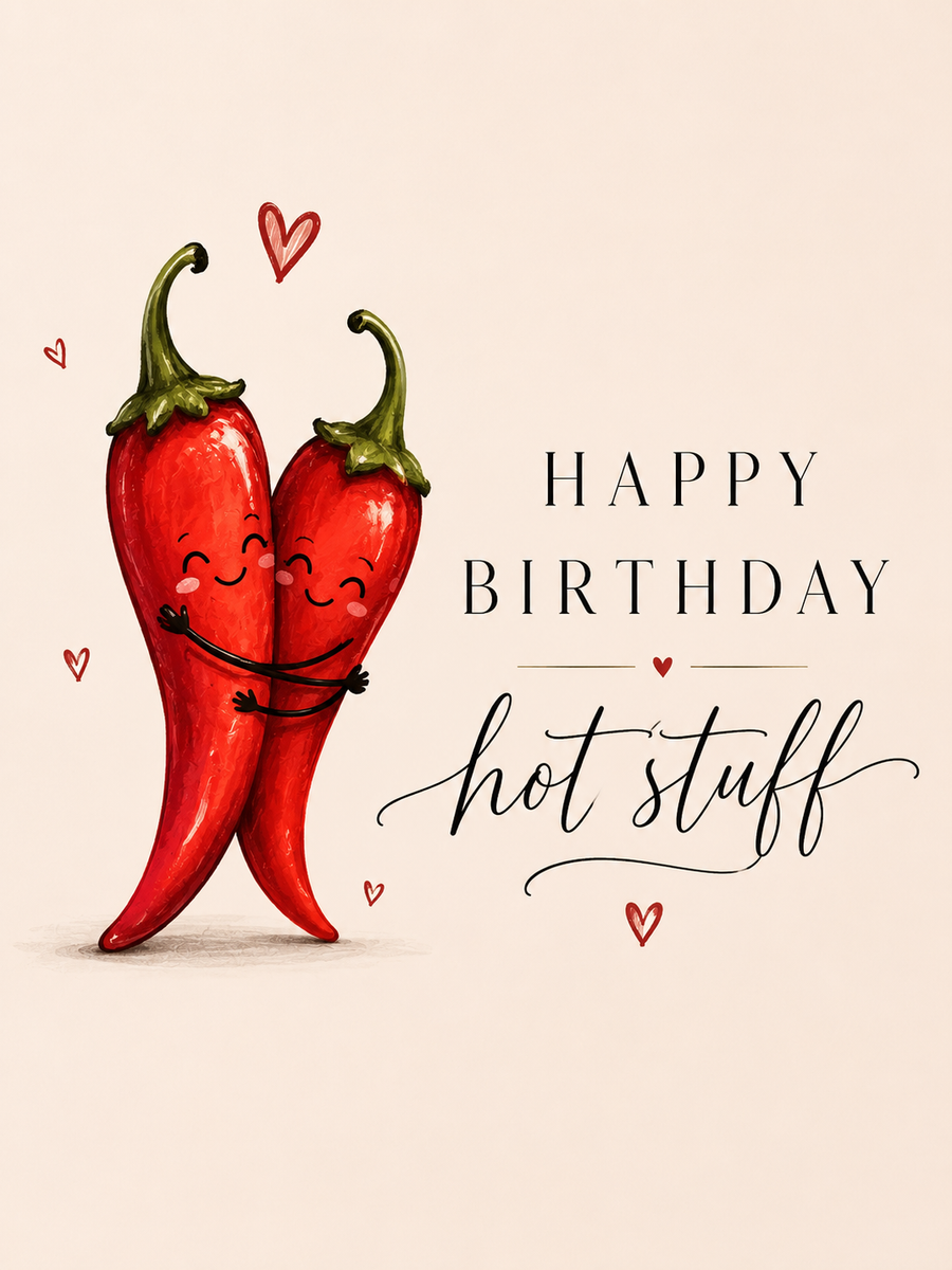 Hot stuff - birthday card