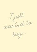 I just wanted to say card
