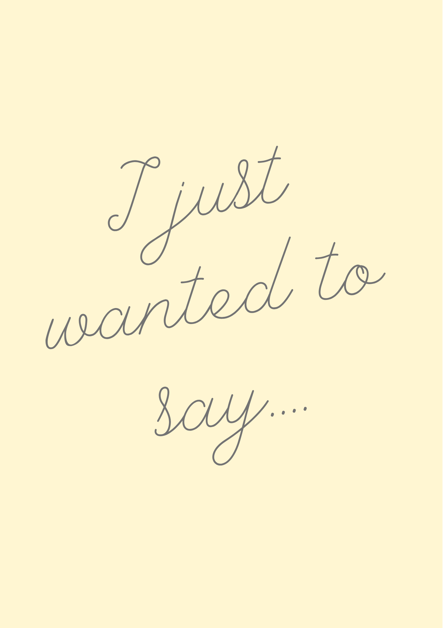 I just wanted to say card