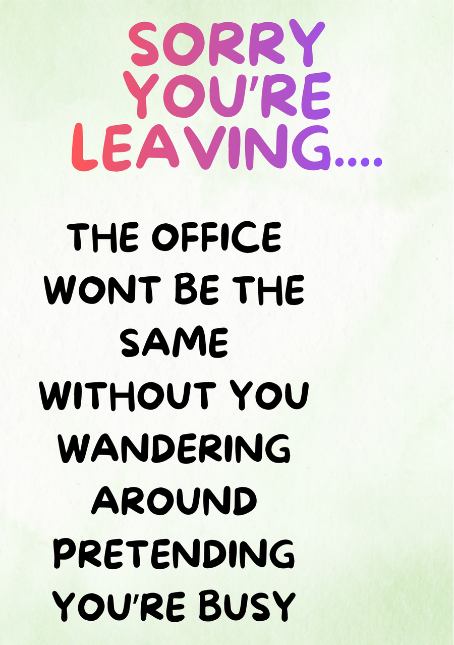 Sorry To See You Go Scenic Leaving Card