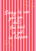 Sorry To See You Go Business Leaving Card