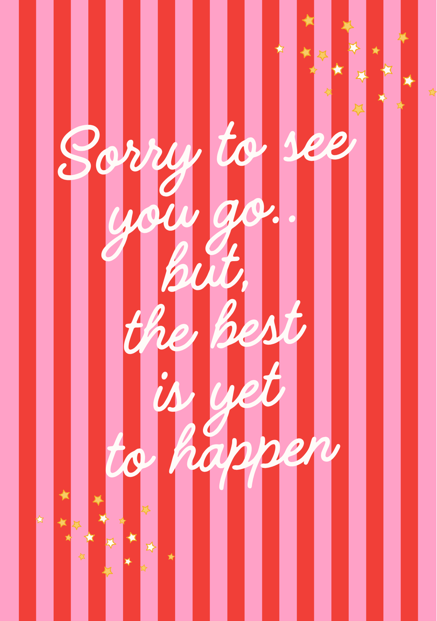 Sorry To See You Go Business Leaving Card